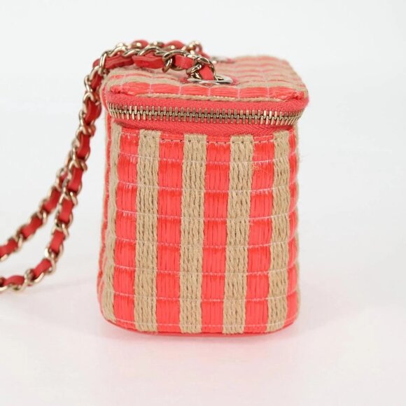 CHANEL Chain Shoulder Bag Straw Beige Gold CC Auth 120168AM - Picture 6 of 16